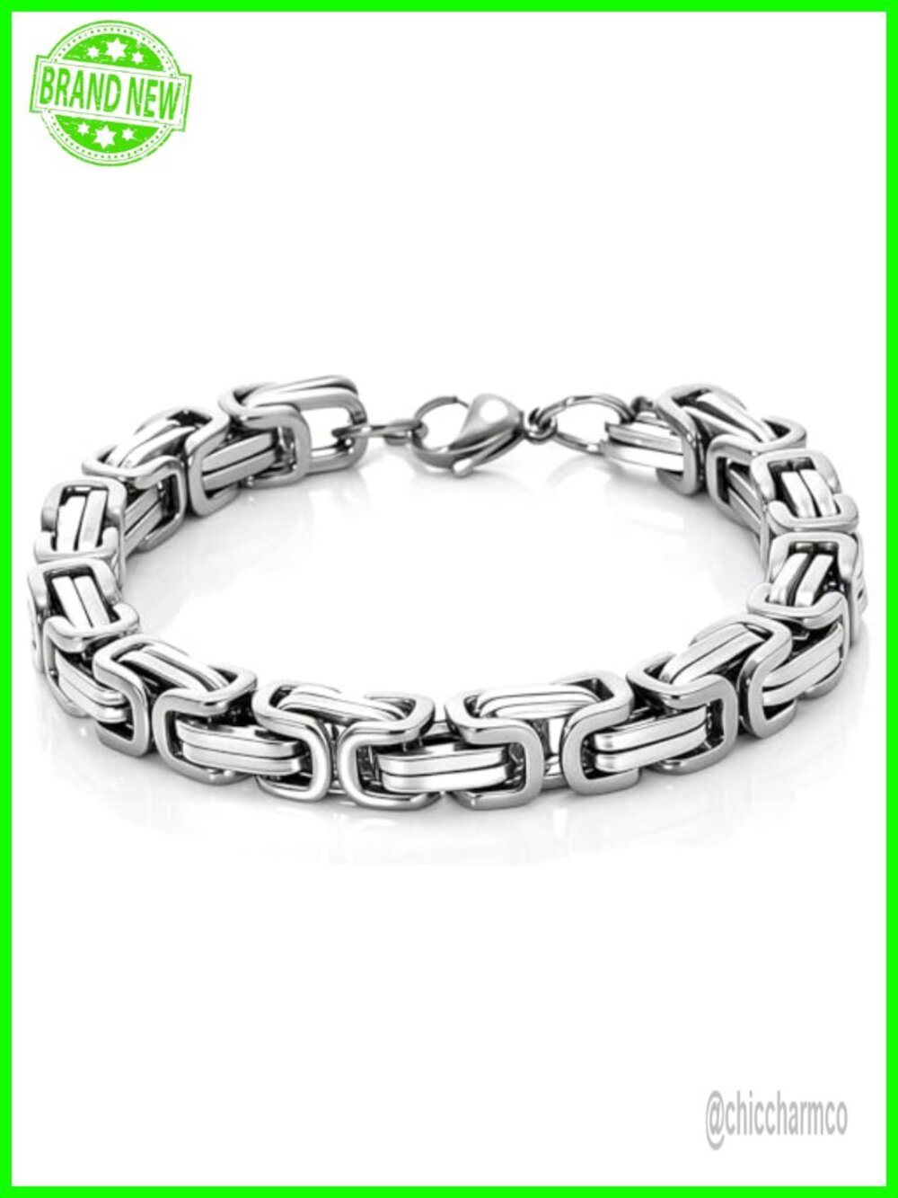 Stainless Steel Bicycle Chain Bracelet Men Lobster Clasp Gift